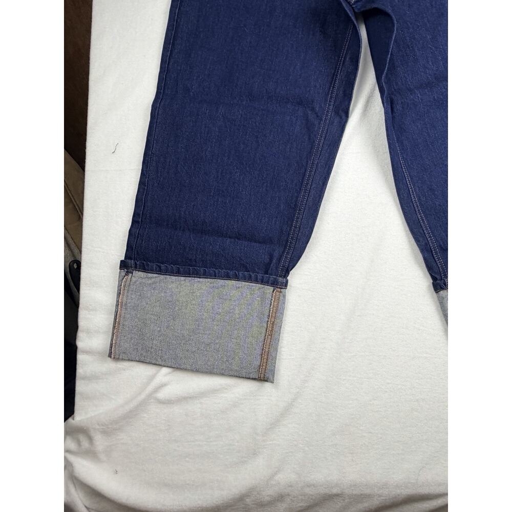 NWT Kate Spade Jeans Women's 14 Dark Wash Blue Wide Leg Cuffed Denim Pants - Picture 5 of 11